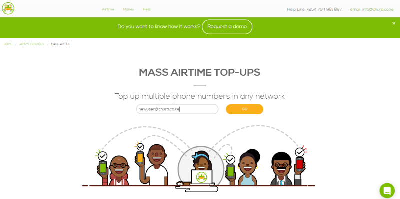 mass top-ups landing page